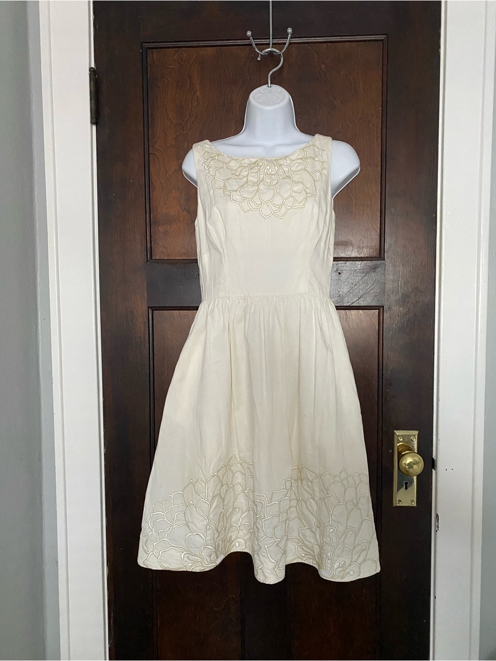 Lilly Pulitzer Sleeveless Cream Embroidered Fit & Flare Dress